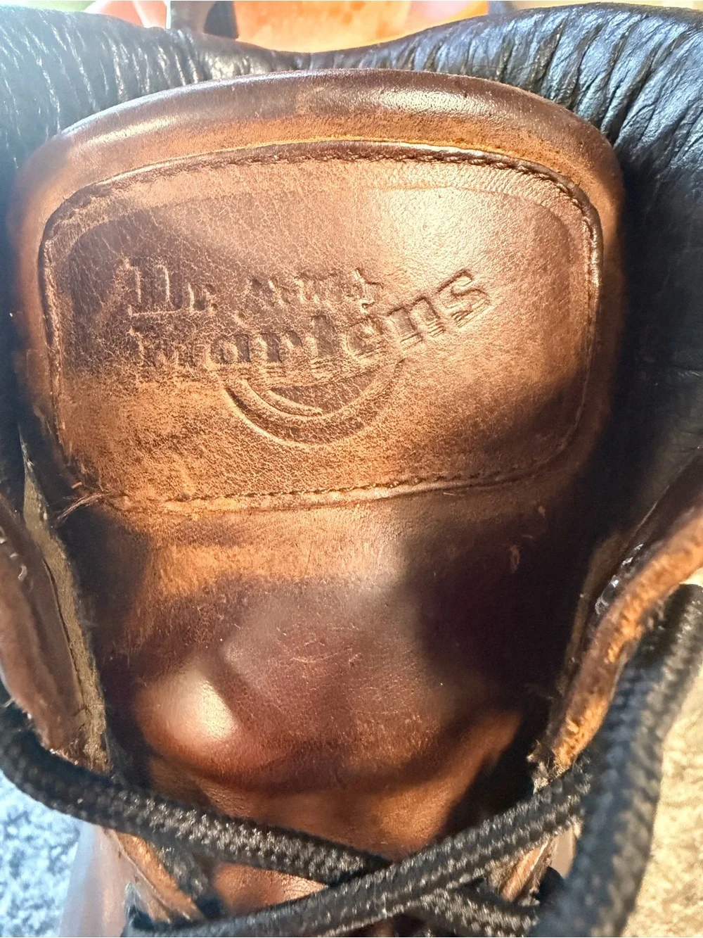 Dr. Martens Made In England 8 Eye Leather Boots Brown Padded Collar Men’s US 11